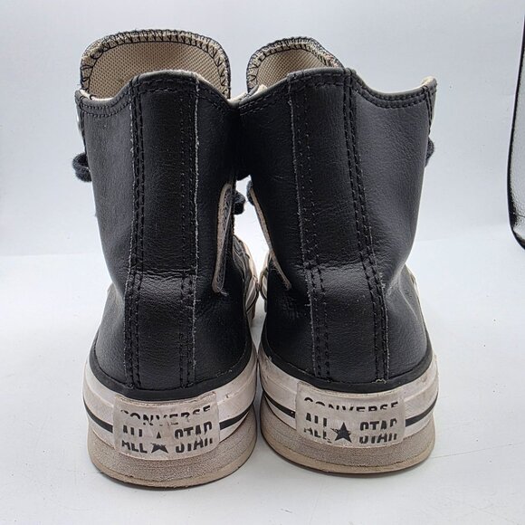 Converse Chuck Taylor Eva Lift Kids Size 1 Black White Platform Shoes A01015C - Picture 5 of 13